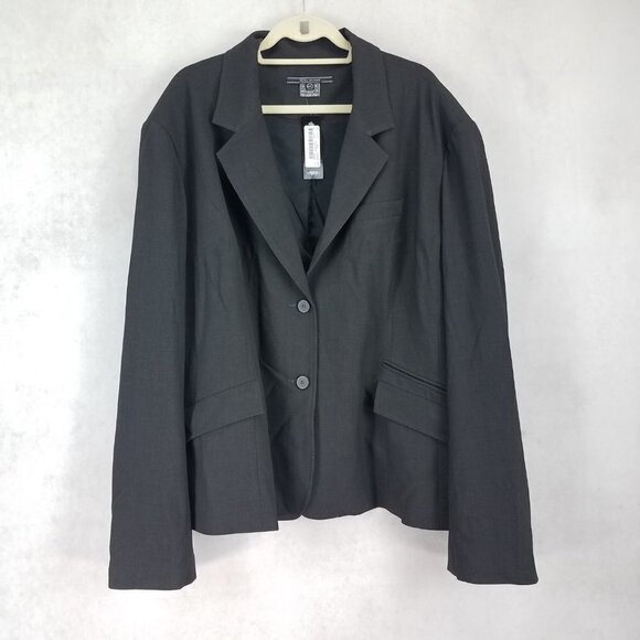 NWT Noel Asmar Women’s Plus 6X Blazer Suit Jacket Career Heather Gray NWT $142 - Picture 1 of 15